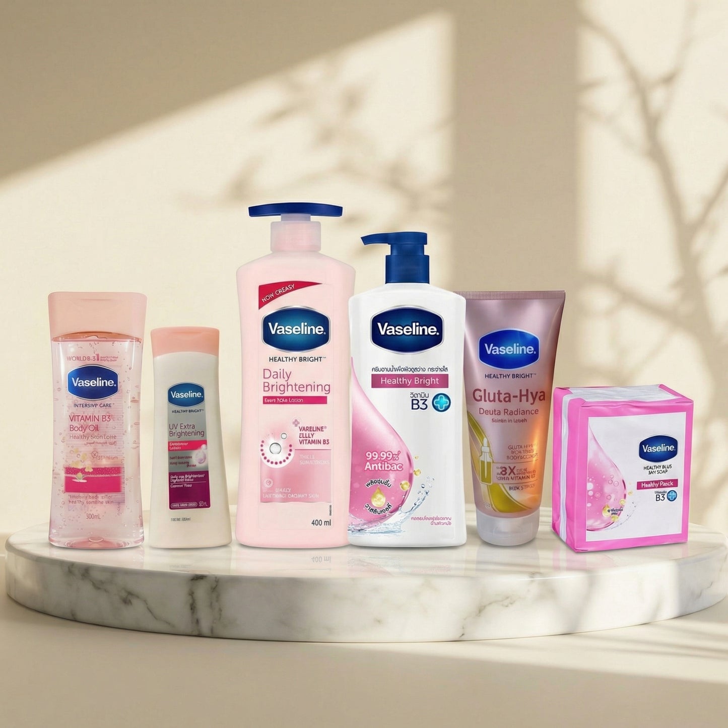 Set Vaseline Daily brightening 6-in-1 skincare for face & Body
