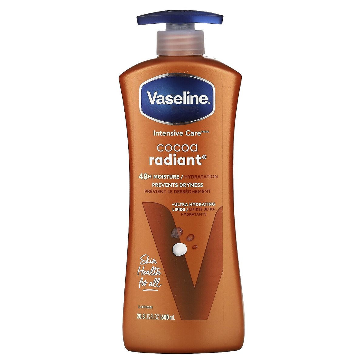 Vaseline Intensive Care Body Lotion Cocoa Radiant for Dry Skin Lotion Made with Ultra-Hydrating Lipids and Pure Cocoa Butter for a Long-Lasting, Radiant Glow 20.3 fl oz