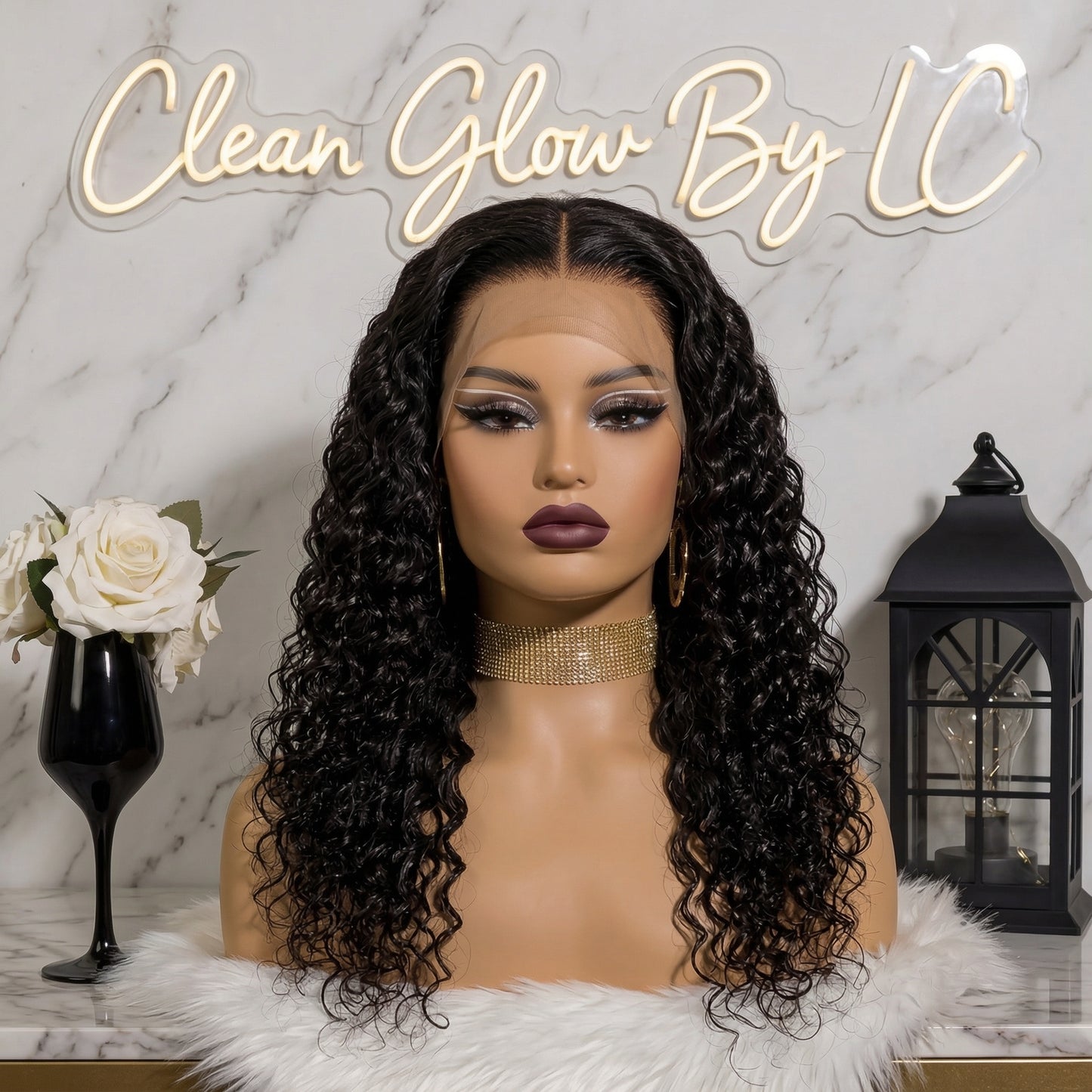 13x4 HD Lace Frontal Deep Wave Wig - 210% Density - 16" - GLUELESS