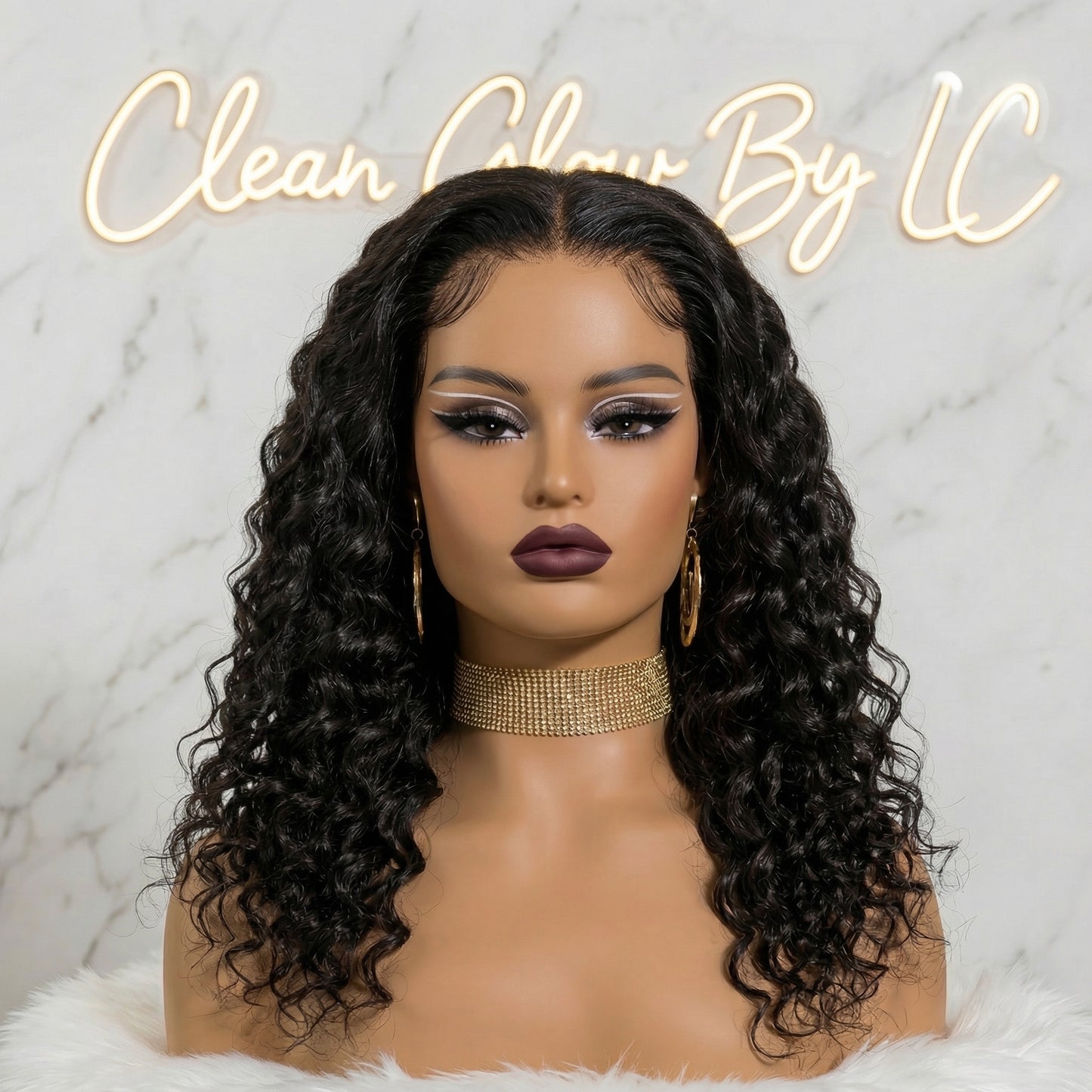 13x4 HD Lace Frontal Deep Wave Wig - 210% Density - 16" - GLUELESS