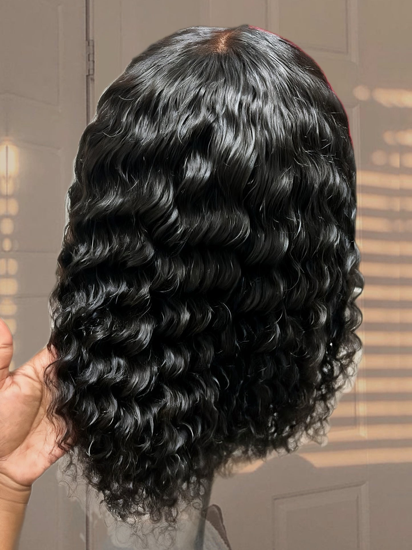 13x4 HD Lace Frontal Deep Wave Wig - 210% Density - 16" - GLUELESS